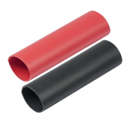 Ancor Heat Shrink Tube, Heavy Wall, 3:1 I.D. Shrink Ratio, Black, Red, 3 in 326202